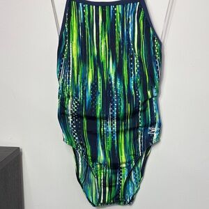 Speedo Endurance Multicolor Striped Swimsuit